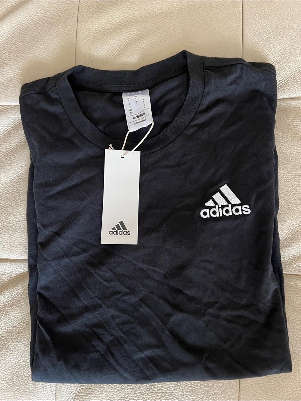 Adidas Men's Black Logo Crew Neck T‑Shirt